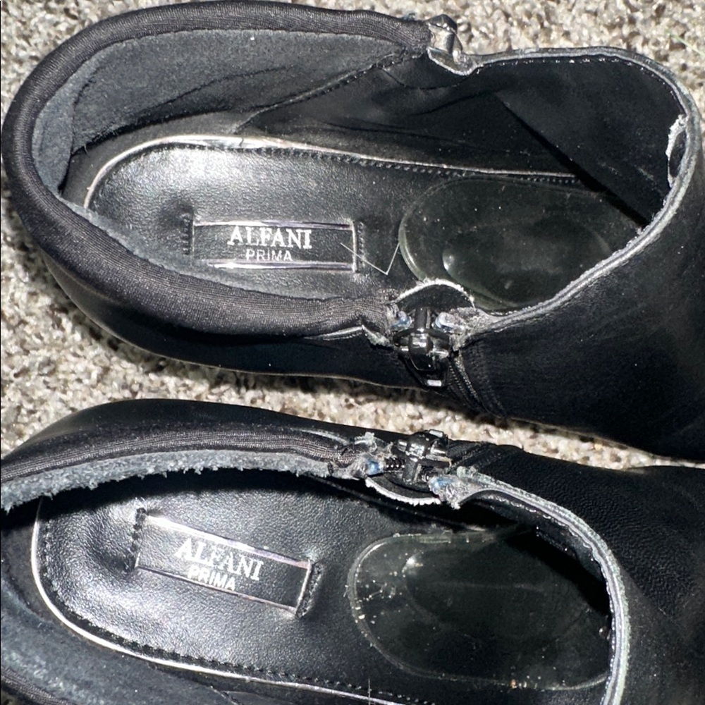 Alfani Black Ankle Booties with  double Zipper Detail - Picture 11 of 12